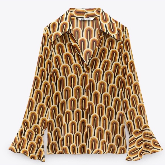 Zara ruffled semi sheer blouse - Picture 4 of 4